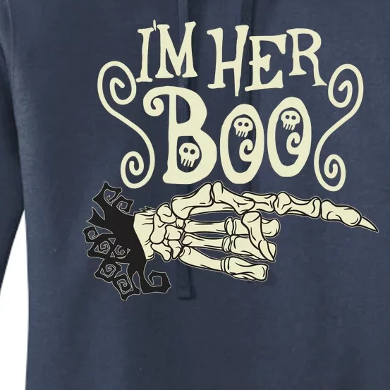 Funny Halloween I'm Her Boo Matching Couple Shirts Women's Pullover Hoodie