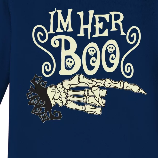 Funny Halloween I'm Her Boo Matching Couple Shirts Baby Long Sleeve Bodysuit