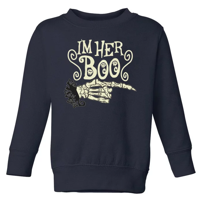 Funny Halloween I'm Her Boo Matching Couple Shirts Toddler Sweatshirt