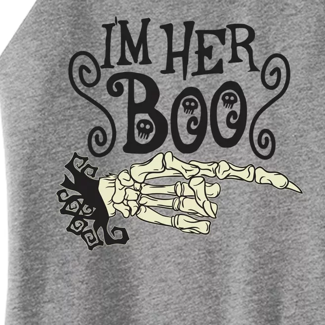 Funny Halloween I'm Her Boo Matching Couple Shirts Women’s Perfect Tri Rocker Tank