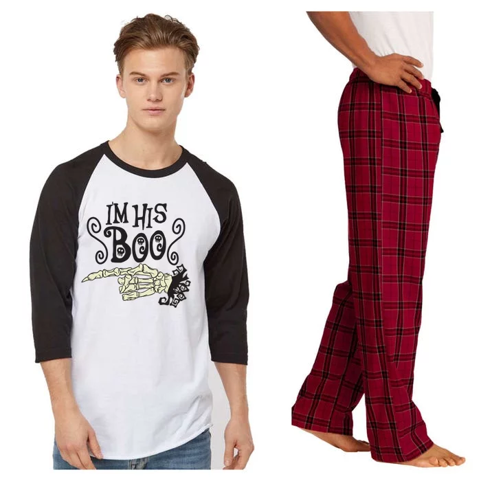 Funny Halloween I'm His Boo Matching Couple Shirts Raglan Sleeve Pajama Set