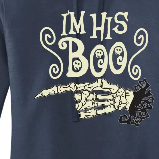 Funny Halloween I'm His Boo Matching Couple Shirts Women's Pullover Hoodie