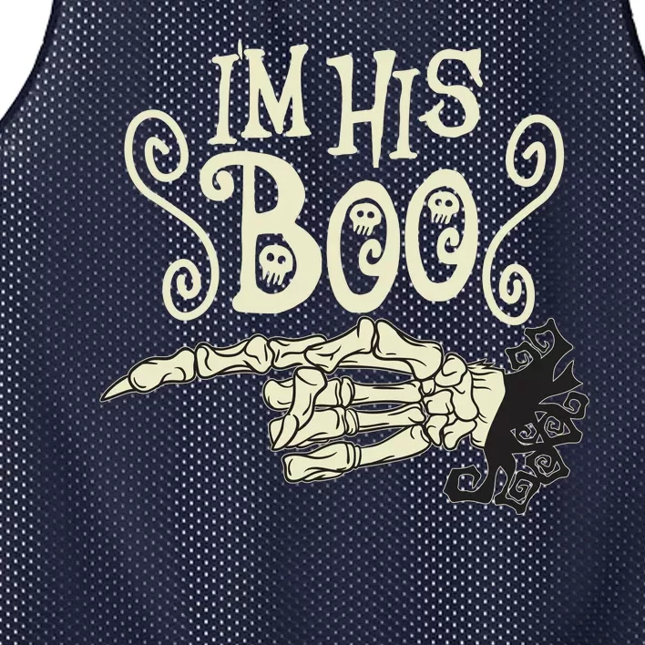 Funny Halloween I'm His Boo Matching Couple Shirts Mesh Reversible Basketball Jersey Tank