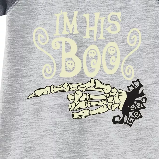 Funny Halloween I'm His Boo Matching Couple Shirts Infant Baby Jersey Bodysuit