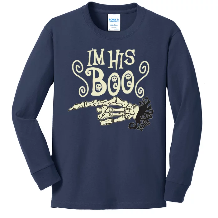 Funny Halloween I'm His Boo Matching Couple Shirts Kids Long Sleeve Shirt