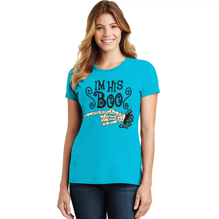 Funny Halloween I'm His Boo Matching Couple Shirts Women's T-Shirt