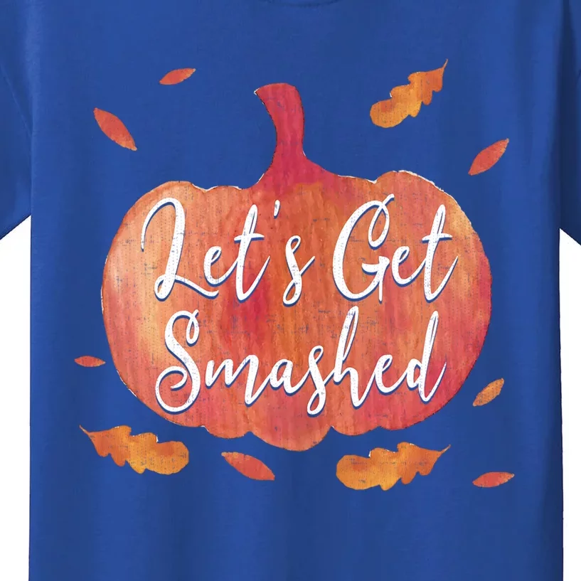 Fun Halloween Ing Party LetS Get Smashed Pumpkin Cute Gift Kids T-Shirt