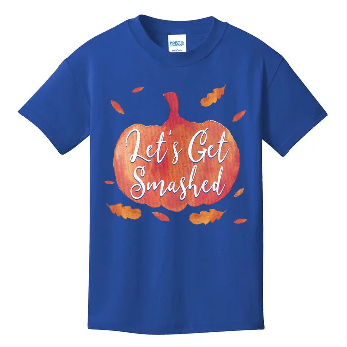 Fun Halloween Ing Party LetS Get Smashed Pumpkin Cute Gift Kids T-Shirt