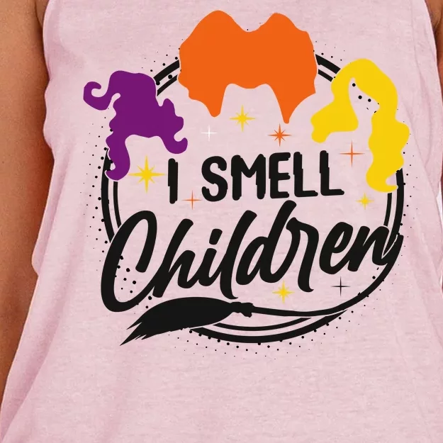 Funny Halloween I Smell Children Women's Knotted Racerback Tank