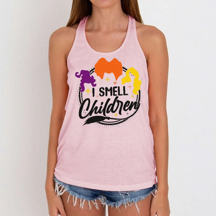 Funny Halloween I Smell Children Women's Knotted Racerback Tank