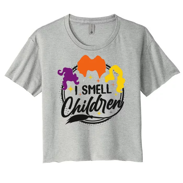 Funny Halloween I Smell Children Women's Crop Top Tee