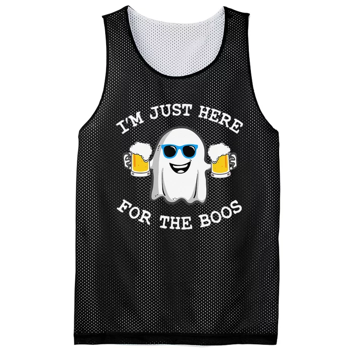 Funny Halloween IM Just Here For Boos Mesh Reversible Basketball Jersey Tank