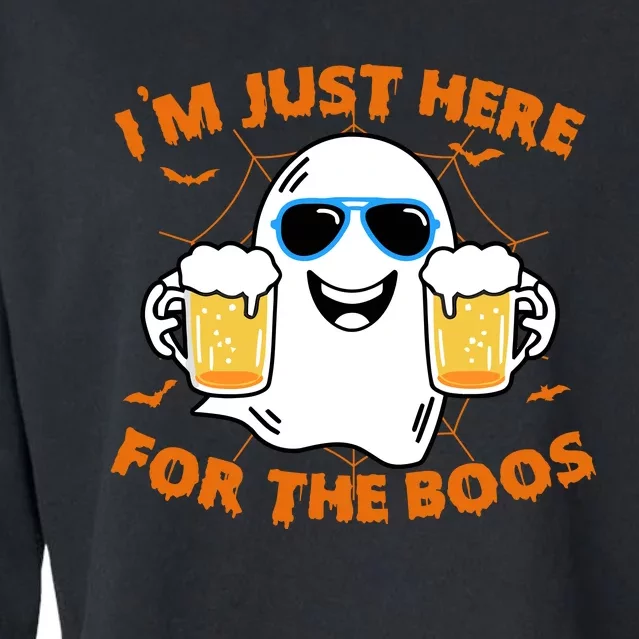 Funny Halloween Im Just Here For The Boos Costume Gift Cropped Pullover Crew