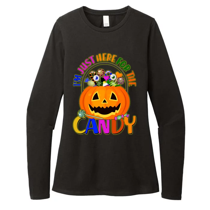 Funny Halloween I'm Just Here For The Candy Womens CVC Long Sleeve Shirt