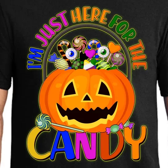 Funny Halloween I'm Just Here For The Candy Pajama Set