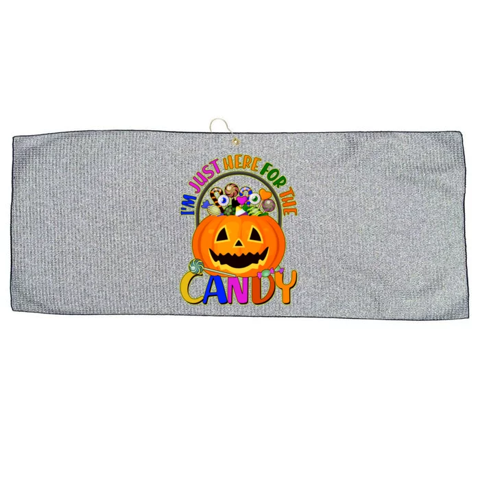 Funny Halloween I'm Just Here For The Candy Large Microfiber Waffle Golf Towel