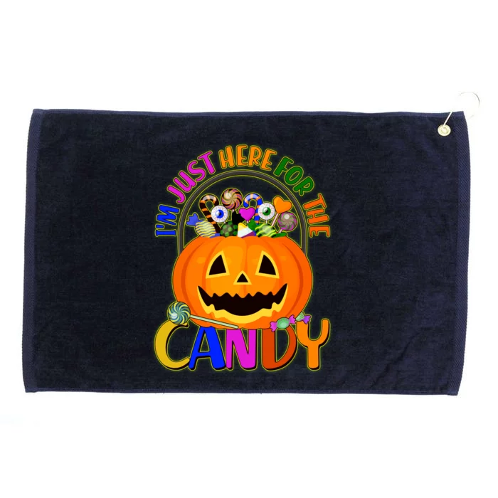 Funny Halloween I'm Just Here For The Candy Grommeted Golf Towel