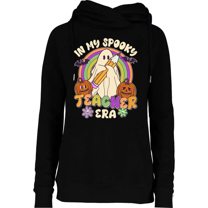 Funny Halloween In My Spooky Teacher Era Womens Funnel Neck Pullover Hood