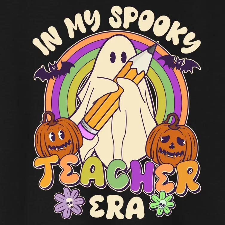 Funny Halloween In My Spooky Teacher Era Women's Crop Top Tee