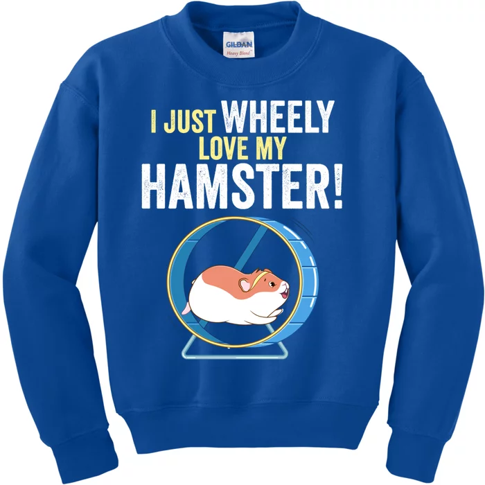 Funny Hamster 'I Just Wheely Love My Hamster' Cute Hamster Funny Gift Kids Sweatshirt