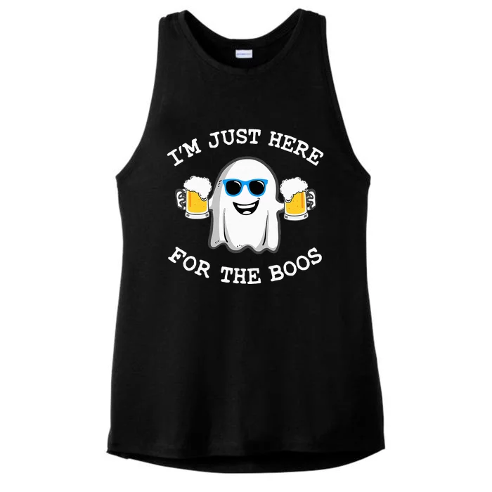 Funny Halloween Im Just Here For The Boos Costume Gift Ladies Tri-Blend Wicking Tank