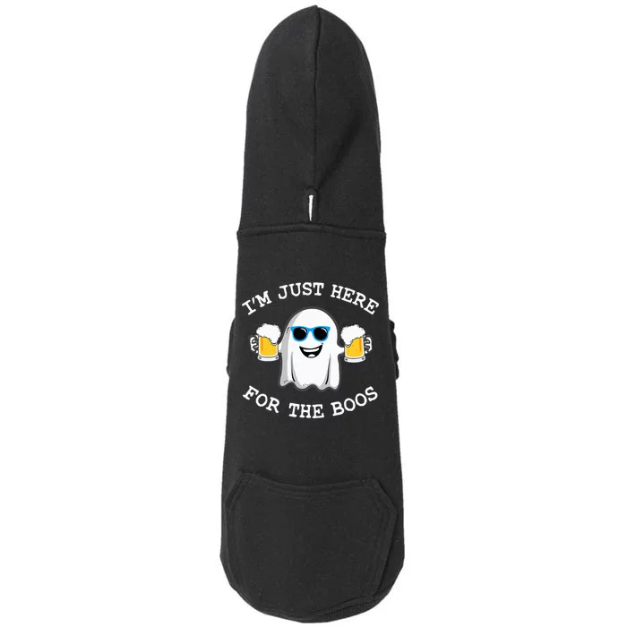 Funny Halloween Im Just Here For The Boos Costume Gift Doggie 3-End Fleece Hoodie