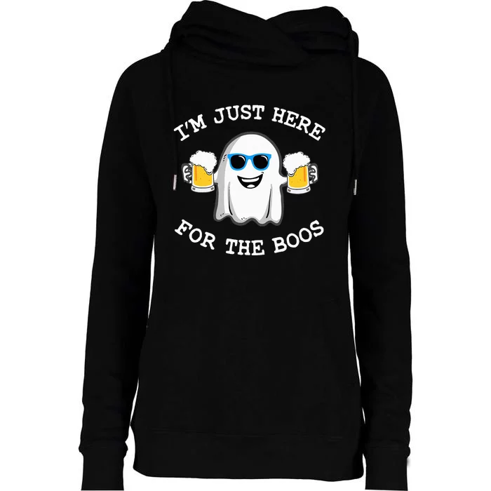 Funny Halloween Im Just Here For The Boos Costume Gift Womens Funnel Neck Pullover Hood