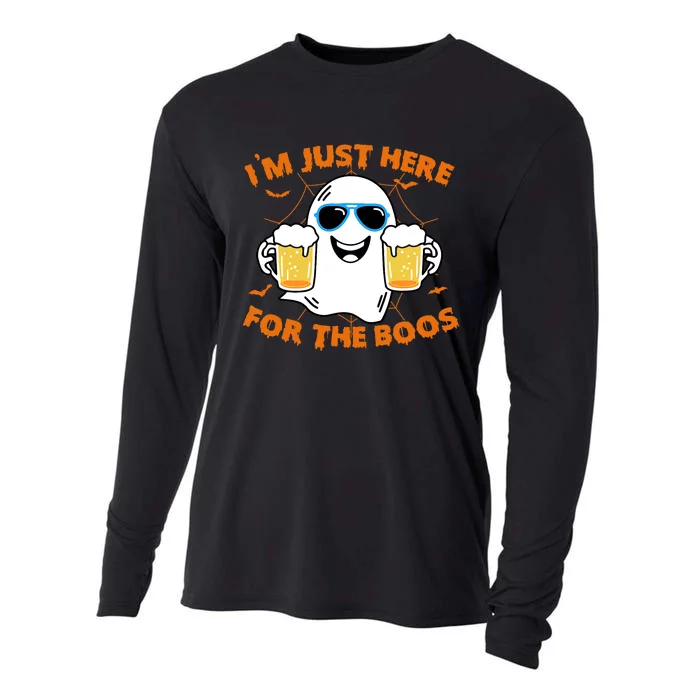 Funny Halloween Im Just Here For The Boos Costume Gift Cooling Performance Long Sleeve Crew