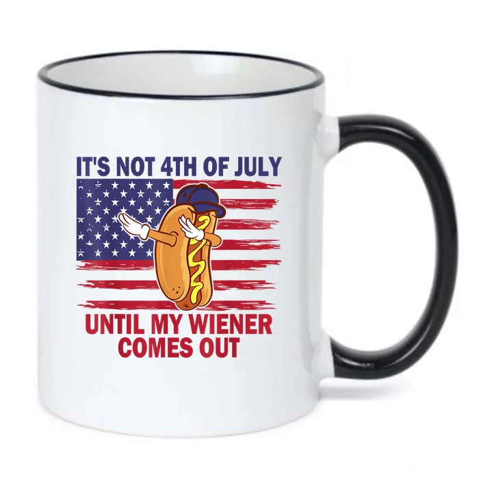 Funny Hotdog Its Not 4th Of July Until My Wiener Comes Out Black Color Changing Mug