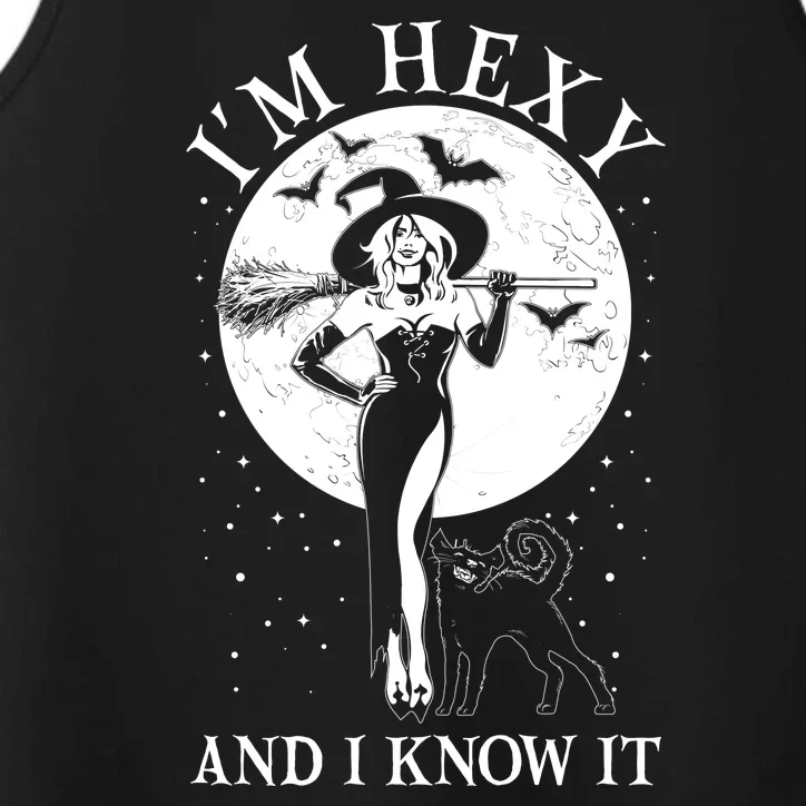 Funny Halloween I'm Hexy And I Know It Sexy Witch Performance Tank