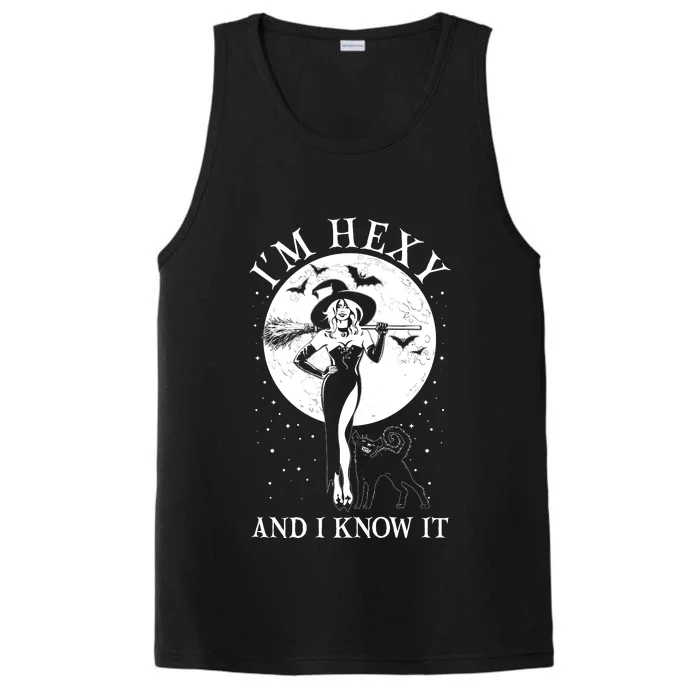 Funny Halloween I'm Hexy And I Know It Sexy Witch Performance Tank