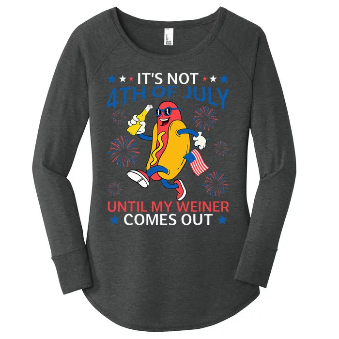 Funny Hotdog ItS Not 4th Of July Until My Wiener Comes Out Women's Perfect Tri Tunic Long Sleeve Shirt