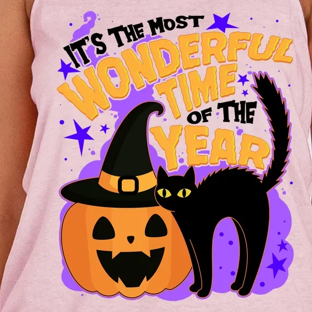 Funny Halloween It's The Most Wonderful Time Of The Year Women's Knotted Racerback Tank