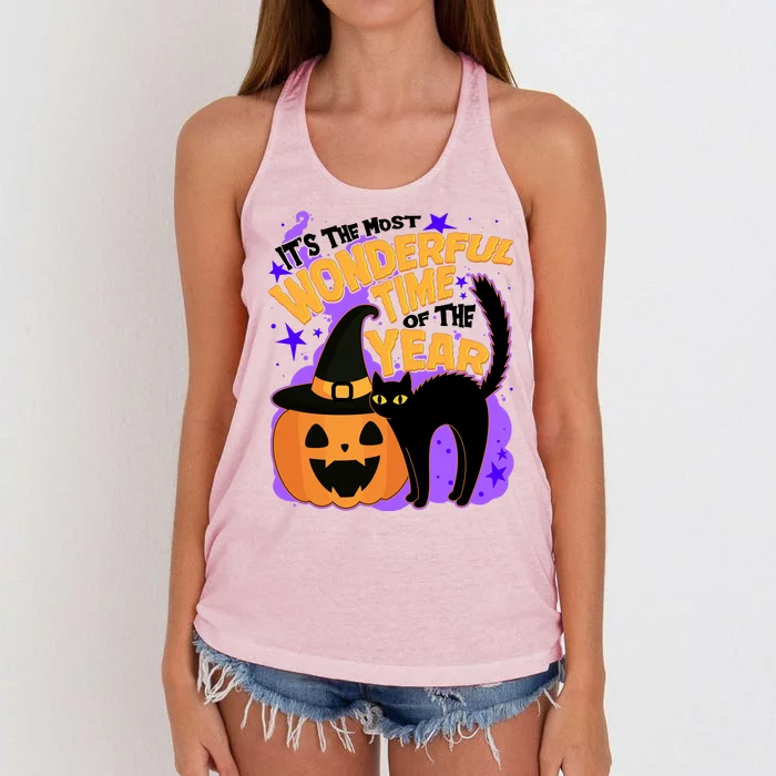 Funny Halloween It's The Most Wonderful Time Of The Year Women's Knotted Racerback Tank