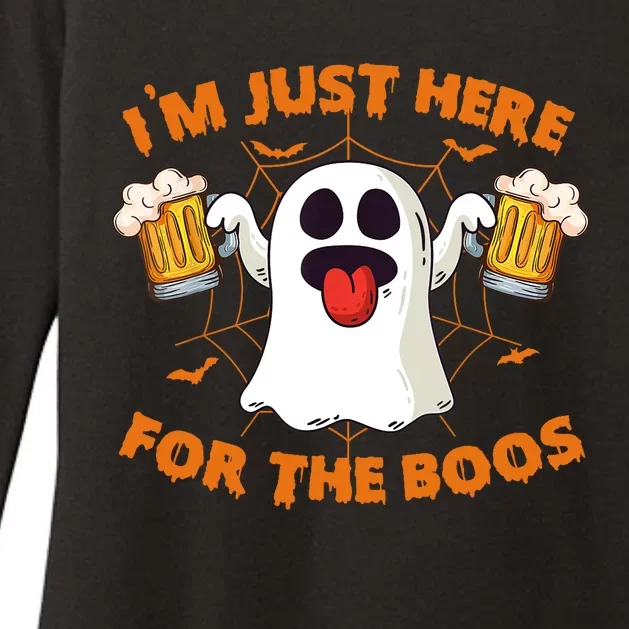 Funny Halloween IM Just Here For The Boos Costume Gift Womens CVC Long Sleeve Shirt