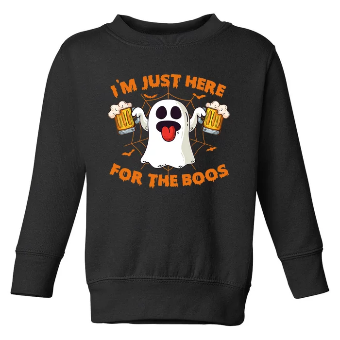 Funny Halloween IM Just Here For The Boos Costume Gift Toddler Sweatshirt