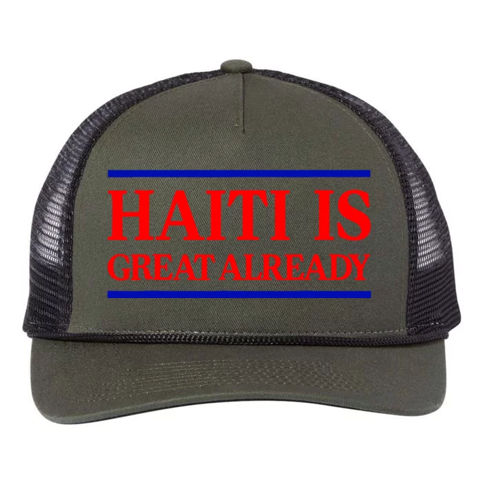 Funny Haiti Is Great Already Retro Rope Trucker Hat Cap