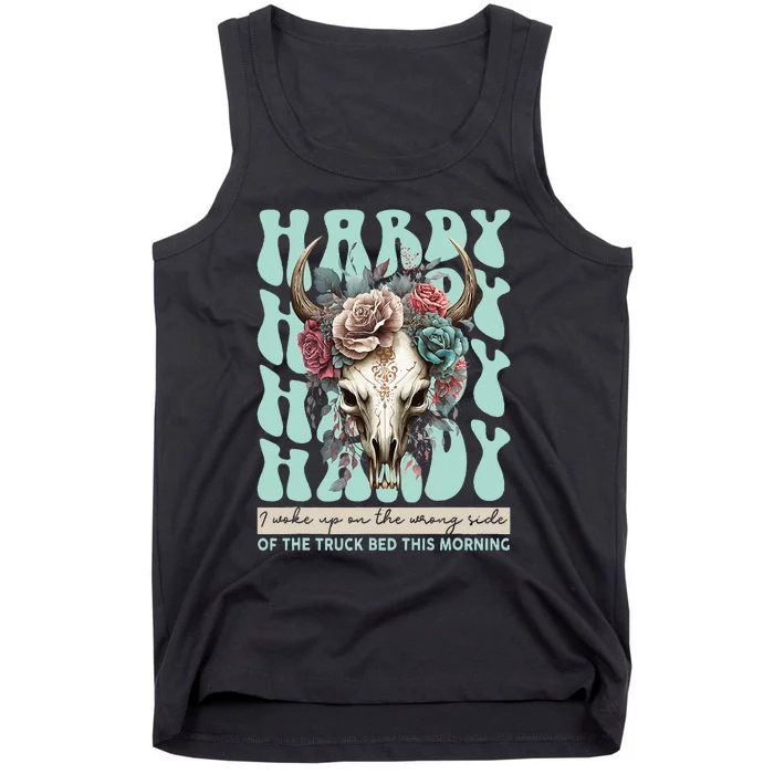 Funny Hardy I Woke Up On The Wrong Side Of The Truck Bed Tank Top