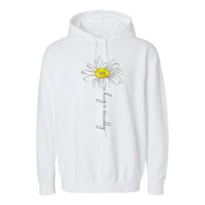 funny Happiness Is Being An Omi Daisy Mother's Day Garment-Dyed Fleece Hoodie