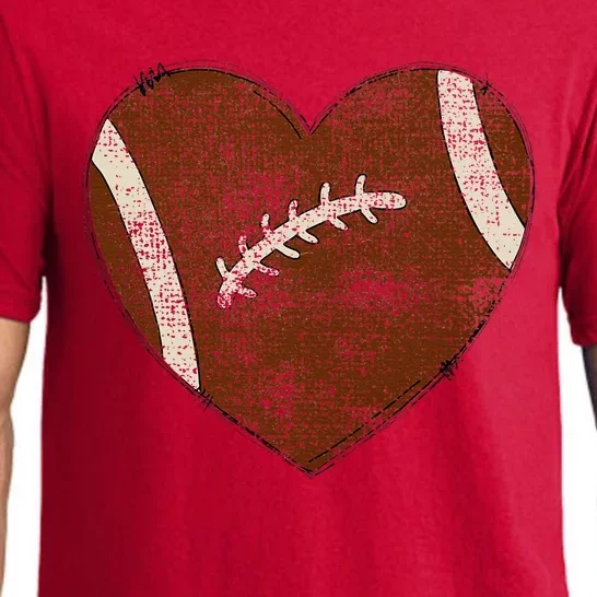 Football Heart I Love Football Red Pajama Set