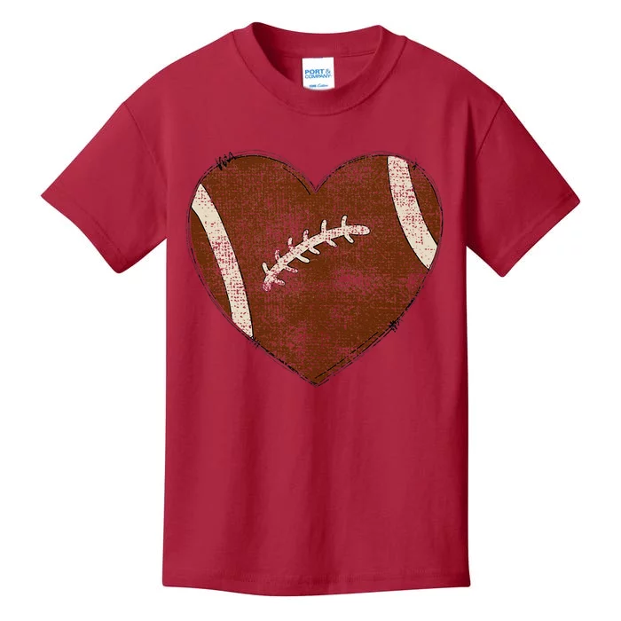 Football Heart I Love Football Red Kids T-Shirt