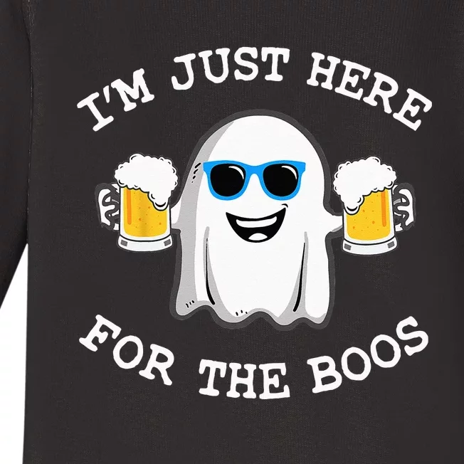 Funny Halloween Im Just Here For The Boos Costume Gift Baby Long Sleeve Bodysuit