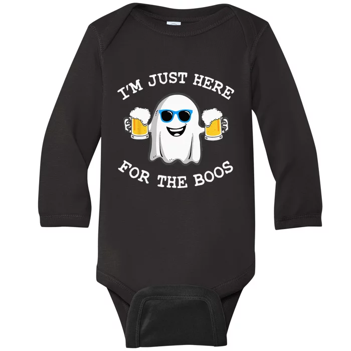 Funny Halloween Im Just Here For The Boos Costume Gift Baby Long Sleeve Bodysuit