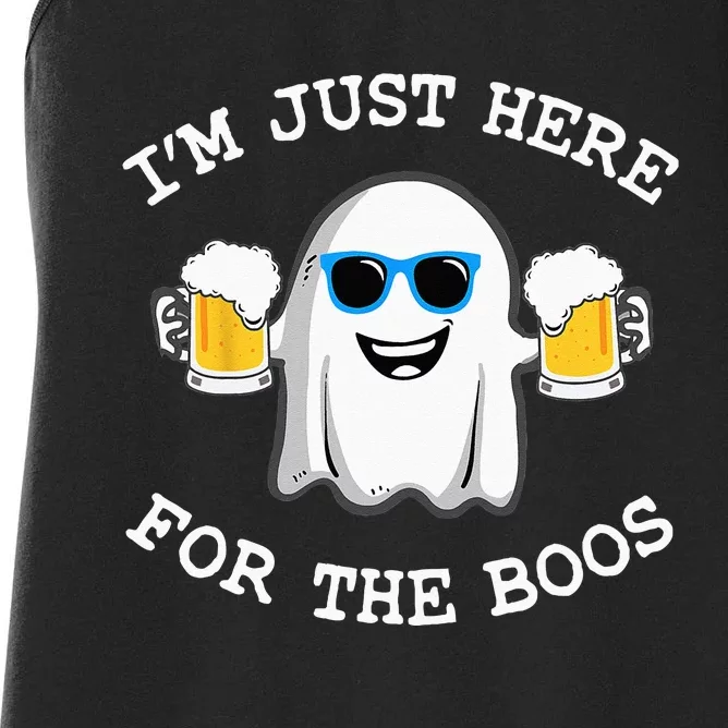 Funny Halloween Im Just Here For The Boos Costume Gift Women's Racerback Tank