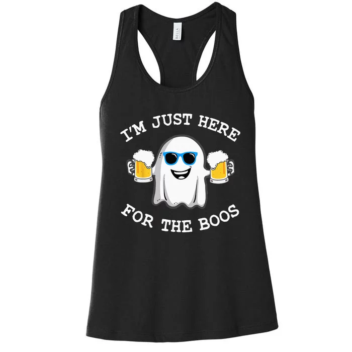 Funny Halloween Im Just Here For The Boos Costume Gift Women's Racerback Tank