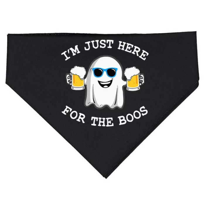 Funny Halloween Im Just Here For The Boos Costume Gift USA-Made Doggie Bandana