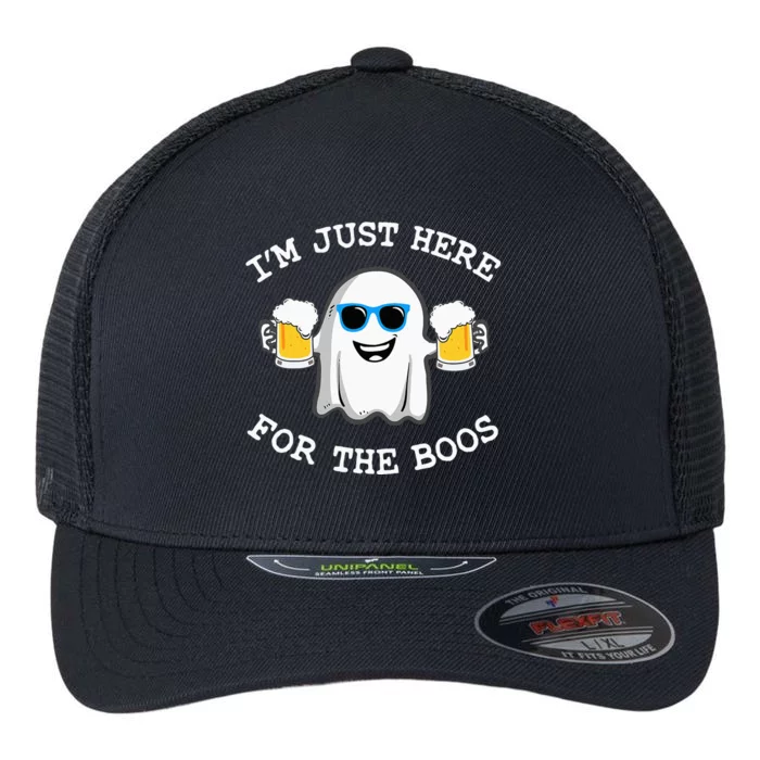 Funny Halloween Im Just Here For The Boos Costume Gift Flexfit Unipanel Trucker Cap