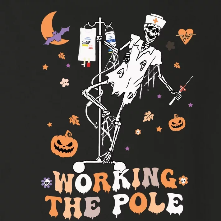 Funny Halloween Icu Er Nurse Working The Pole Skeleton Dance Toddler Long Sleeve Shirt