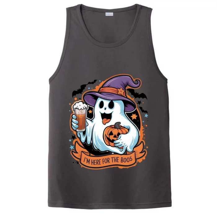 Funny Halloween IM Just Here For The Boos Beer Lover Performance Tank