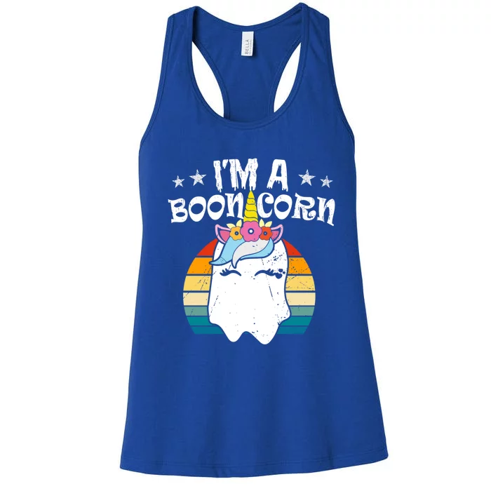 Funny Halloween Im A Boonicorn Unicorn Ghost Cute Gift Women's Racerback Tank